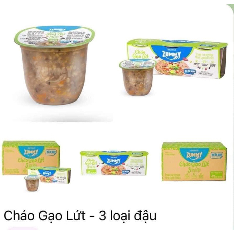 Zummy cháo gạo lứt thịt Heo đậu Xanh 1 bát 360g 🐖