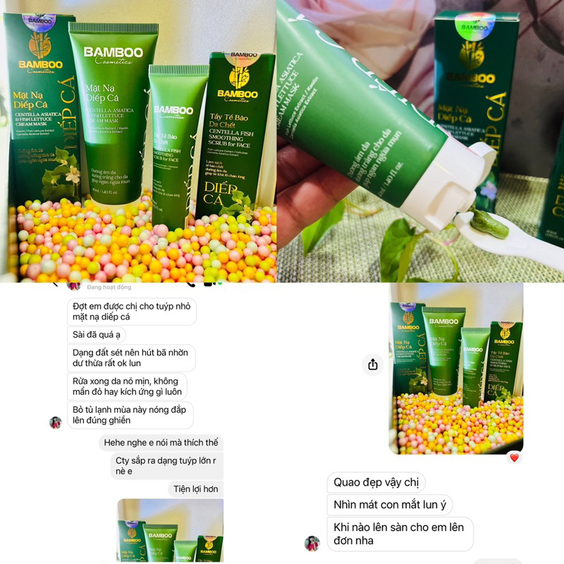 Mặt nạ diếp cá & rau má Bamboo - Giải cứu da mụn