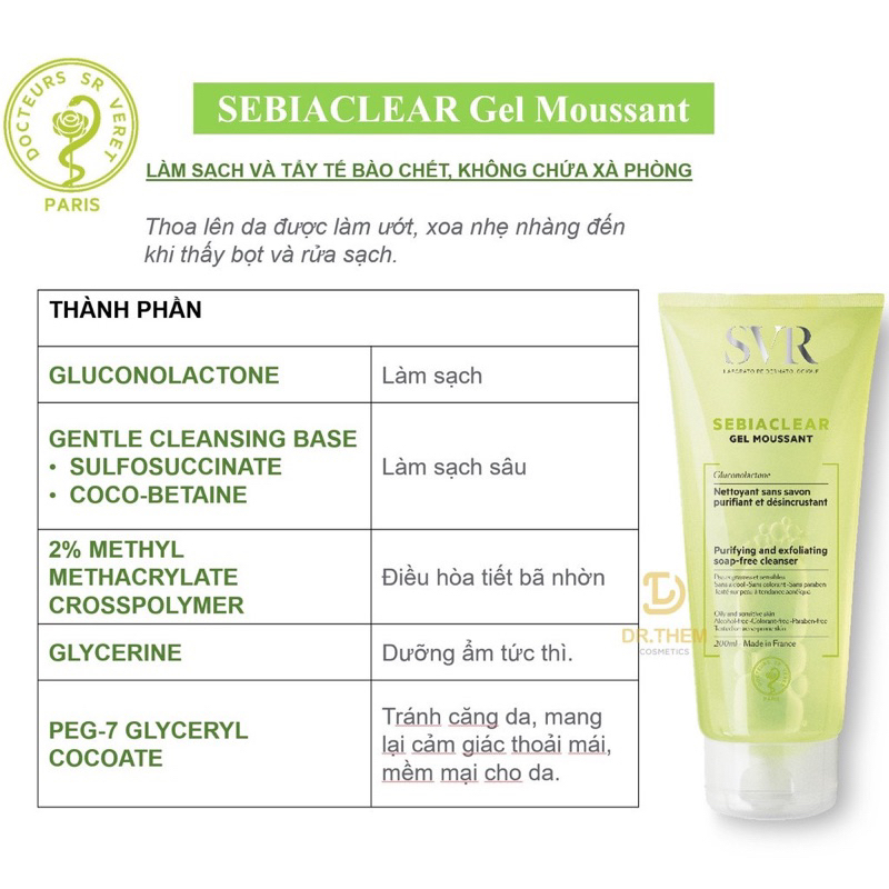Gel rửa mặt SVR Sebiaclear Gel Moussant 400ml