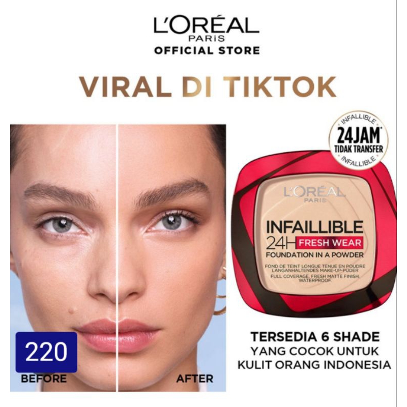 PHẤN PHỦ L'ORÉAL INFALLIBLE 24H FRESH WEAR TONE 220 SAND
