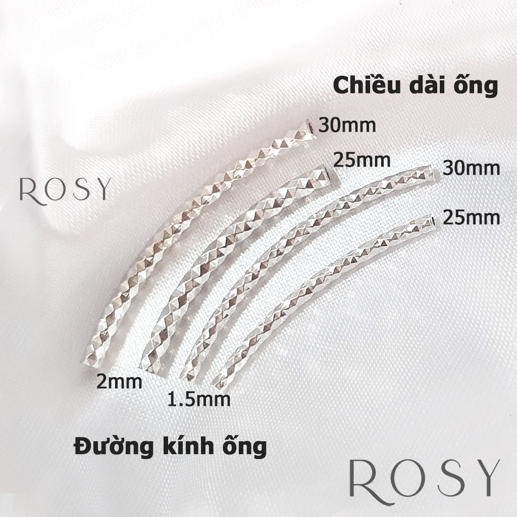 Ống bạc cắt giác làm vòng tay nhiều kích thước - nguyên liệu làm vòng tay handmade DIY