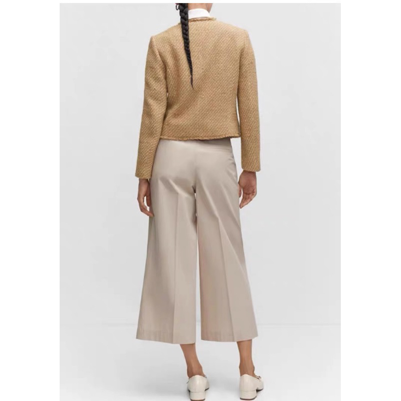 Áo dạ tweed dáng ngắn hàng xuất dư