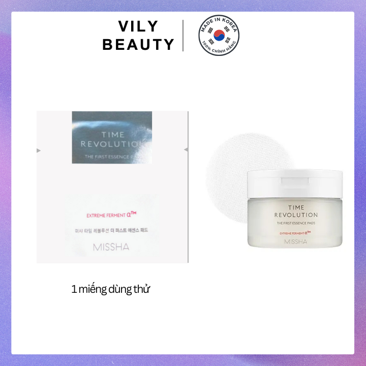 [Sample] Miếng pad thấm tinh chất Missha Time Revolution The First Essence Pads - Vily Beauty