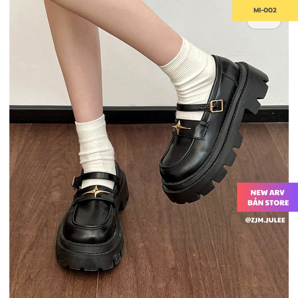 Giày búp bê nữ bản đẹp Mi fullbox đế cao 5cm da mềm nịnh chân