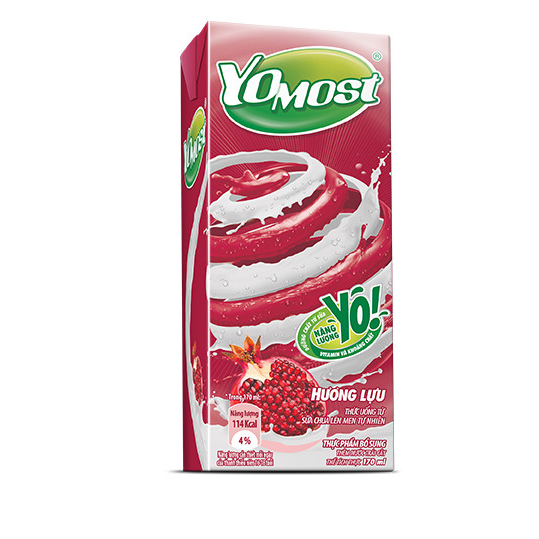 Sữa Yomost, sữa chua uống Yomost Dutchlady Hộp 170ml nhiều hương vị Lốc 4 hộp, sữa chua lên men tự nhiên Yomost