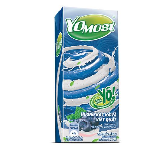Sữa Yomost, sữa chua uống Yomost Dutchlady Hộp 170ml nhiều hương vị Lốc 4 hộp, sữa chua lên men tự nhiên Yomost