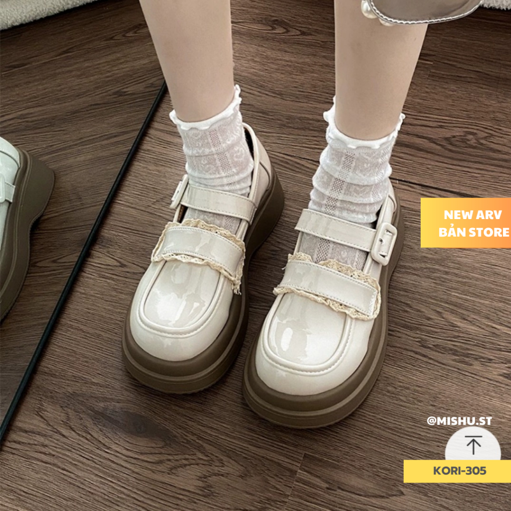 Giày búp bê nữ đế cao KORI phong cách Hàn Quốc - Giày lolita nữ xinh xắn cao cấp