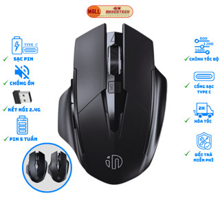 Chuột không dây máy tính wireless Maxcotech Inphic F1 chống ồn - Dùng cho PC/Laptop/Tivi