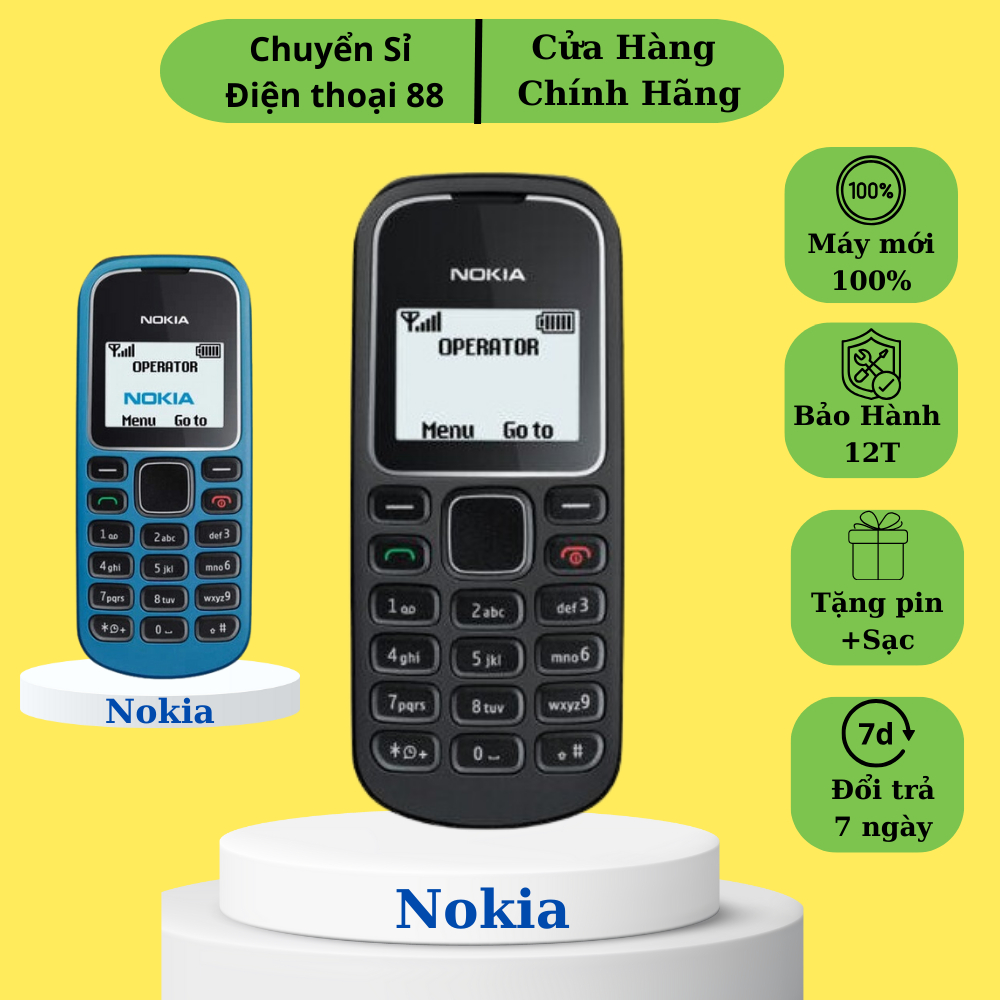 Điện Thoại Nokia 1280 Zin Chính Hãng Màn Hình Zin, Main Zin Full Box