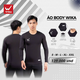 Áo giữ nhiệt nam chính hãng wika, Áo body dài tay thể thao đá bóng, tập gym co dãn 4 chiều