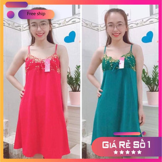 Đầm ngủ thun lạnh 2 dây sexy mặc nhà,đầm mặc ngủ size từ 40-75kg