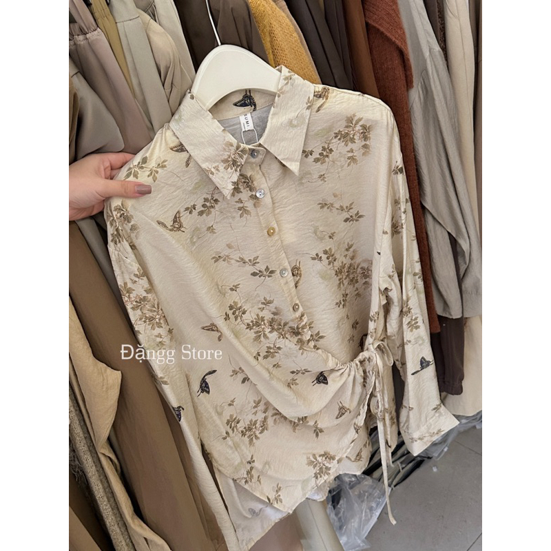 Áo hoa lụa hàn quốc