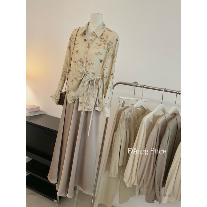 Áo hoa lụa hàn quốc
