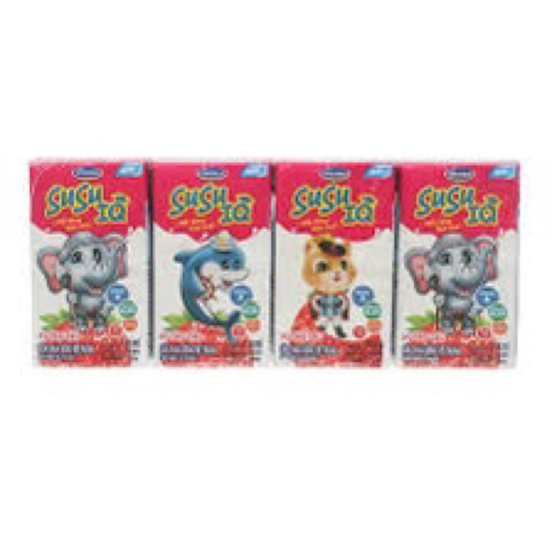 Lốc 4 hộp sữa Susu Vinamilk 110ml hương dâu