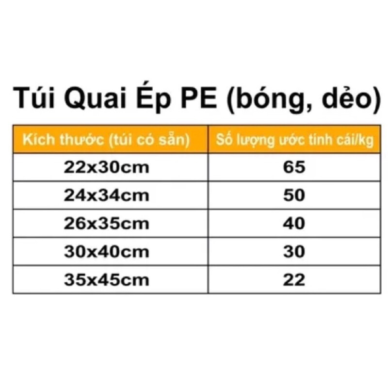 1 kg Túi nilon PE ép quai
