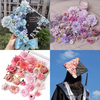Đầu bông hoa giả, set hoa trang trí mũ tốt nghiệp, hộp quà, làm đồ handmade, cổng hoa, tường hoa, decor tiệc cưới