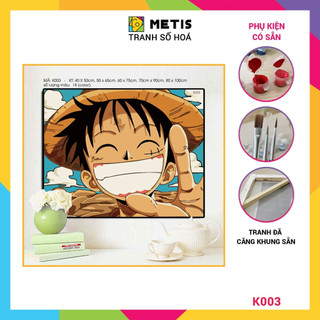 Tranh số hoá Metis Anime One Piece Monkey D. Luffy Mũ Rơm 40x50cm căng khung K003
