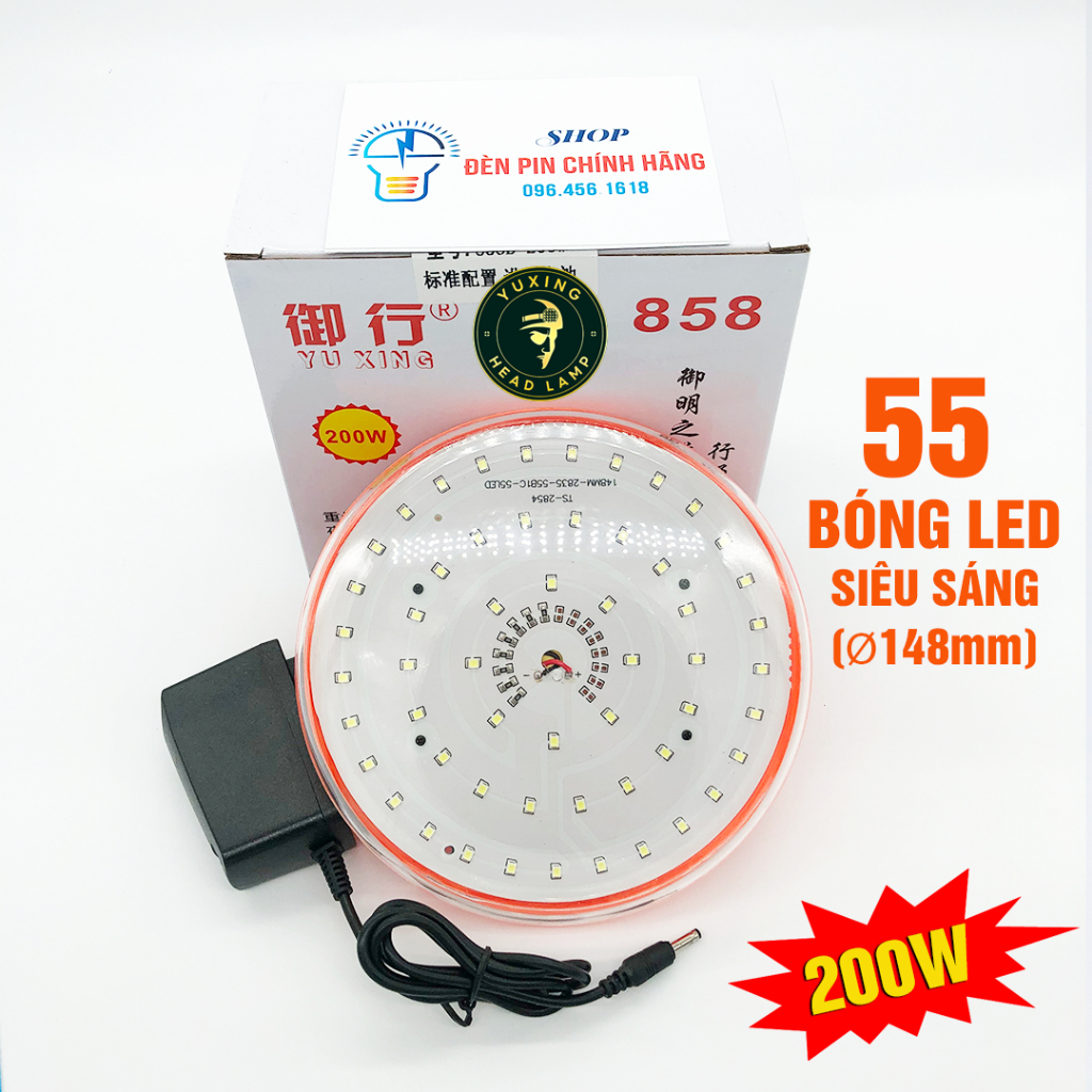 Đèn tích điện siêu sáng YUXING 868 LED 250w có móc treo và nam châm siêu dính kèm sạc