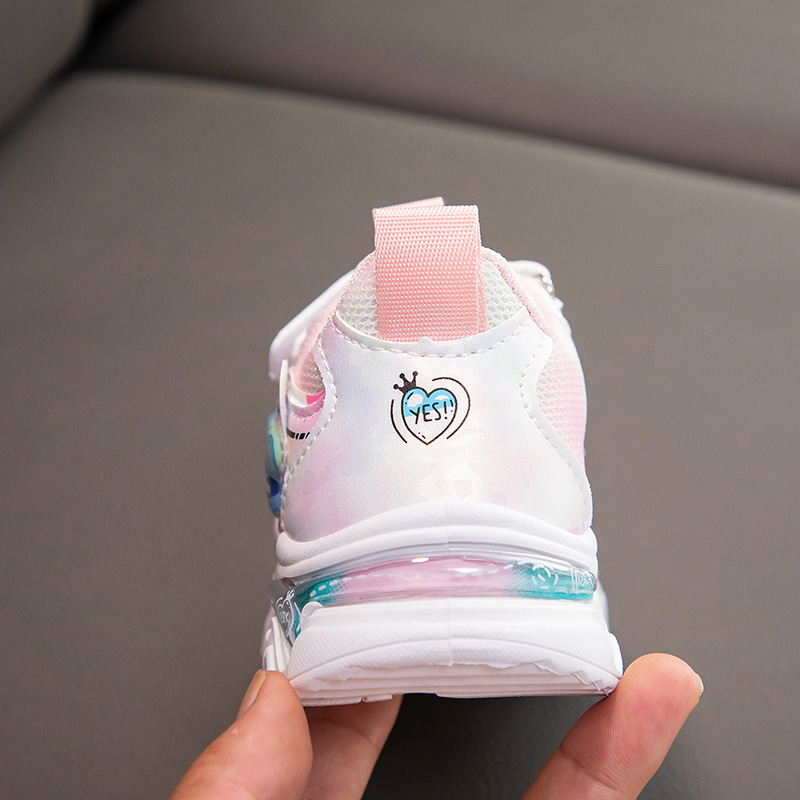 Giày Bé Gái Thời Trang Sành Điệu Phong Cách Hàn Quốc Lấp Lánh Kim Tuyến Cô Gái Trái Tim 6D Size 27-38