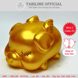 Lợn đất heo đất ống tiết kiệm tiền cánh tiên thiền thần vàng đồng cute LD08 - TABILINE