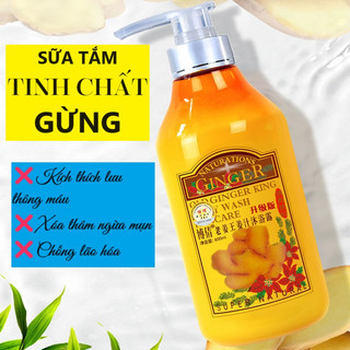 800g Sữa tắm tinh chất gừng Boqian chống lão hóa và kích thích lưu thông máu