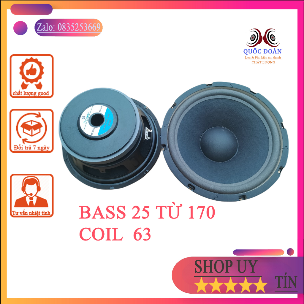 CỦ LOA BASS 25 JBL TỪ 170 COIL 65 GÂN Mút CỰC CHẤT CHO LOA KÉO VÀ LOA FULL GIA ĐÌNH