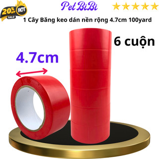 Băng keo dán nền màu đỏ, băng dính dán sàn rộng 4.7cm, dài 33 mét, 1 cây gồm 6 cuộn - Siêu Thị Băng Keo