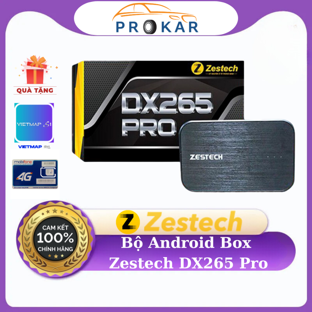 Android Box Zestech DX265 Pro - Tặng CAMERA Hành Trình - Bộ Android Box Dành Cho Ô Tô - Bản Mới Nhất 2023