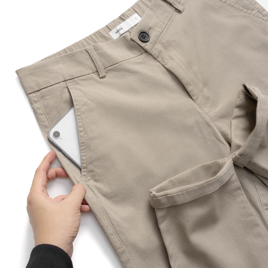 Quần dài nam HAFOS vải Kaki Smart Basic co giãn, mềm mịn - HAFOS