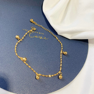 Lắc Chân Nữ Mạ Vàng 18K Hình Chuông, Vòng Chân Nữ Mẫu Hot Hàn Quốc Mạ Vàng 18K Không Đen Cao Cấp, Sang Trọng, Thời Trang