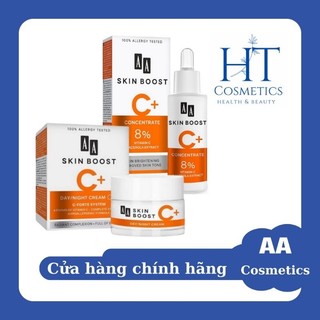 Combo dưỡng trắng da vitamin C AA Cosmetics Skin Boost C+ Giúp Trắng Sáng,Mờ Thâm Nám