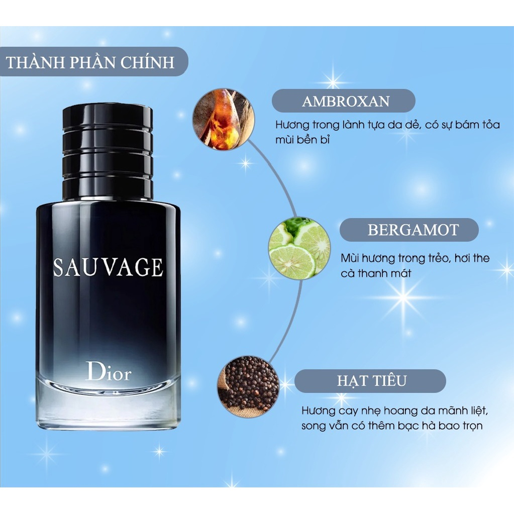 Nước hoa nam  Di.or SAU.VAGE EDP, nước hoa nam - Mùi thơm cực kỳ nam tính, sang trọng CH 5 RN