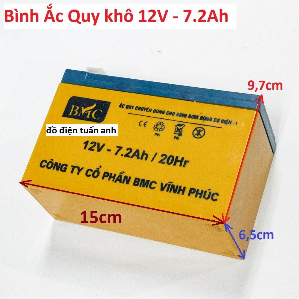 Ắc quy 12V, bình ắc quy khô 9AH/12V Cam kết Hàng chính hãng