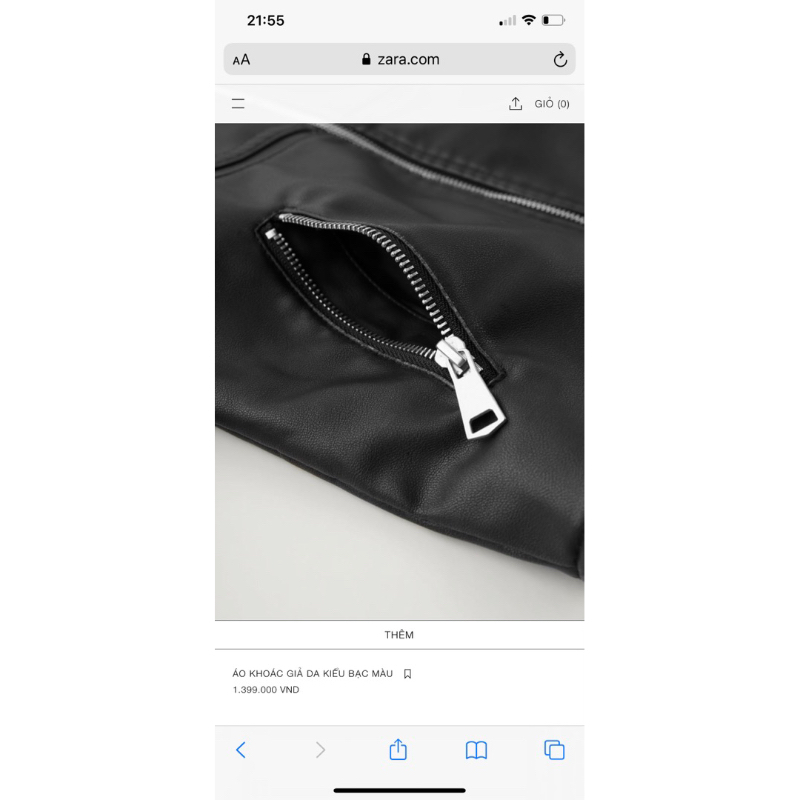 Áo Khoác Da Bé Trai Chốt Cúc Đen ZR