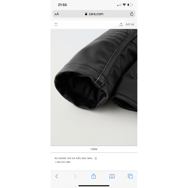 Áo Khoác Da Bé Trai Chốt Cúc Đen ZR