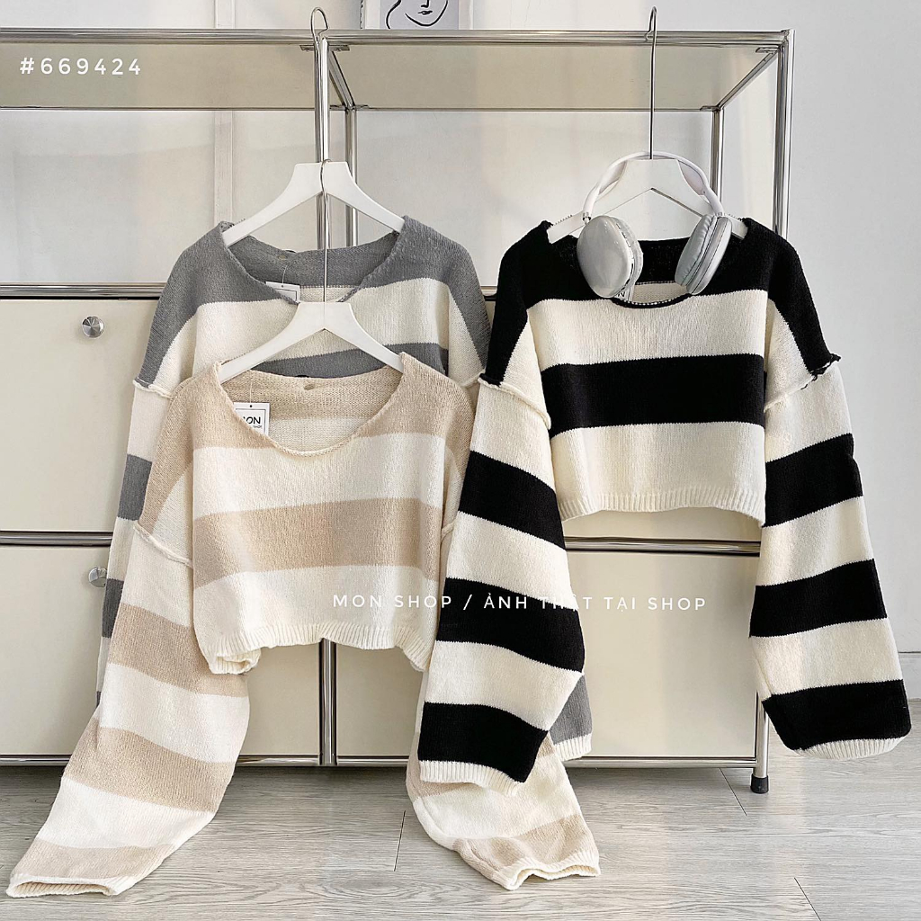 Áo crop len sọc to 669424