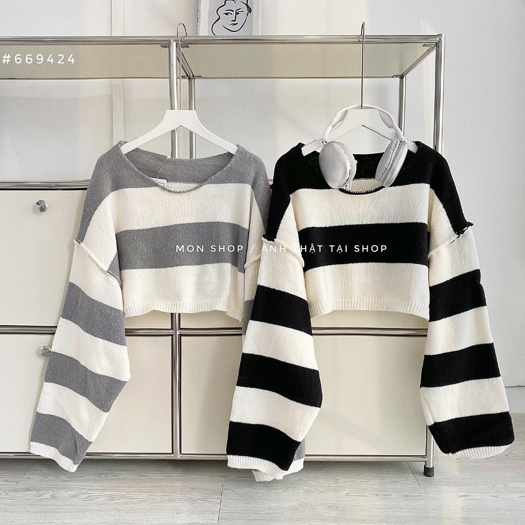 Áo crop len sọc to 669424