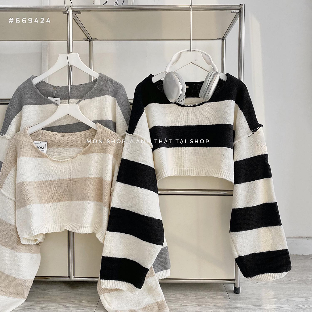 Áo crop len sọc to 669424