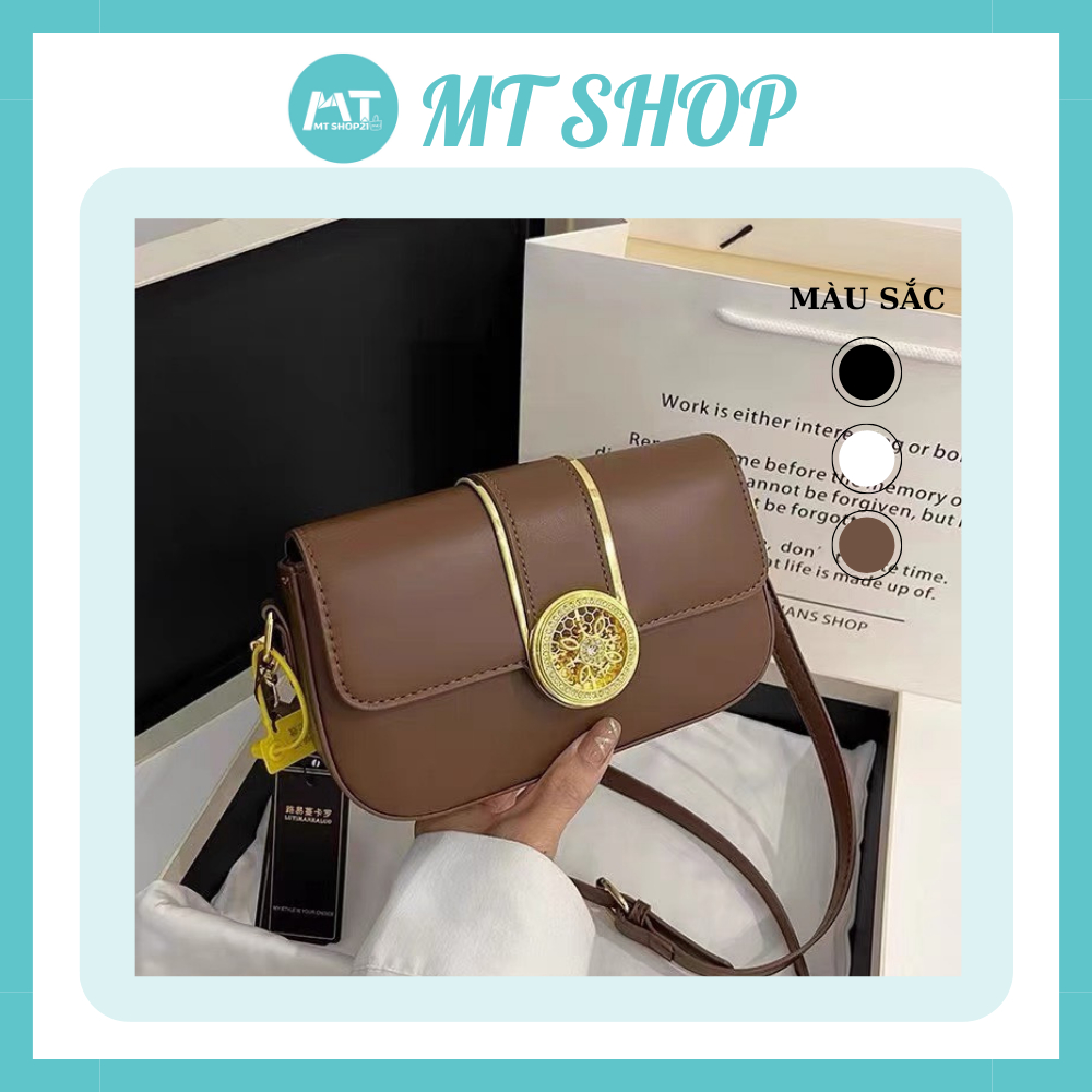 Túi đeo chéo đeo vai 2 bản dây khoá hoa mai sang chảnh T850