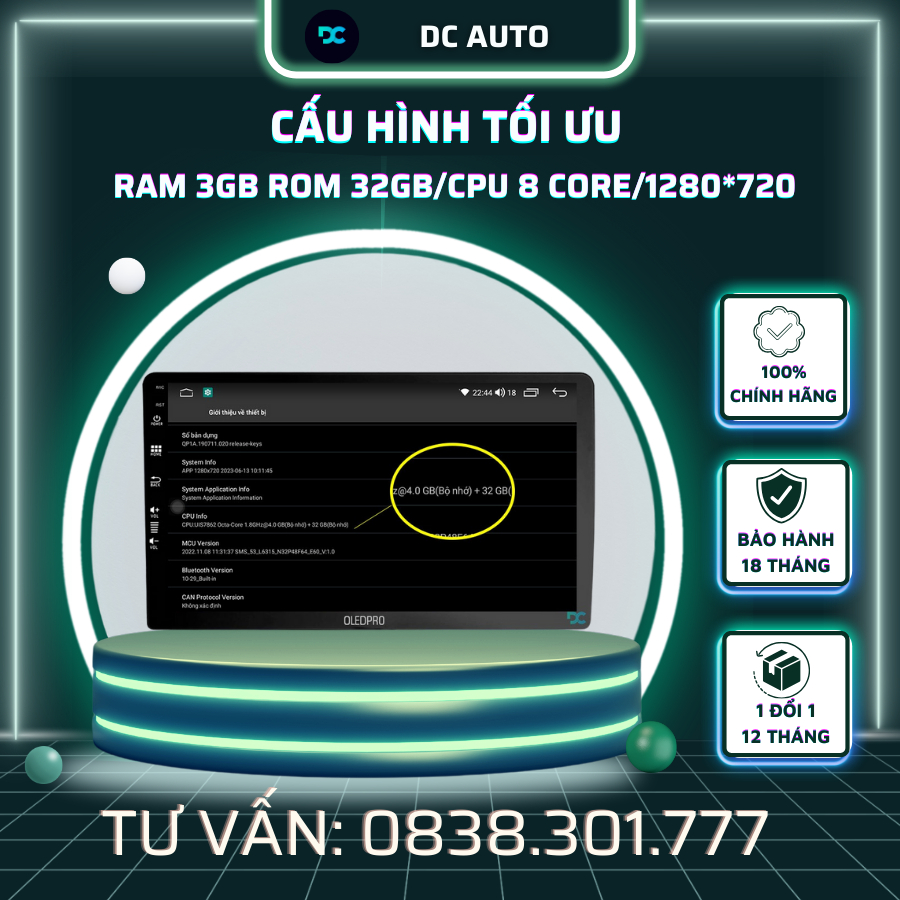Màn Hình DVD Android Ô Tô OLEDPRO X4 Ram 3-32G  - BH 1 đổi 1 trong 12 tháng