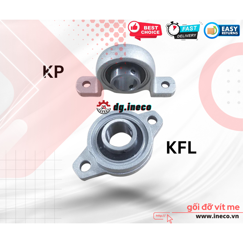 Gối đỡ 『 ổ đỡ 』 vòng bi 『 bạc đạn 』 vít me ► KP08, KFL08, KP000, KFL000, KP001, KFL001, KP002, KFL002