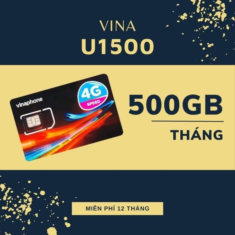 SIM VINAPHONE U1500 500GB/ THÁNG