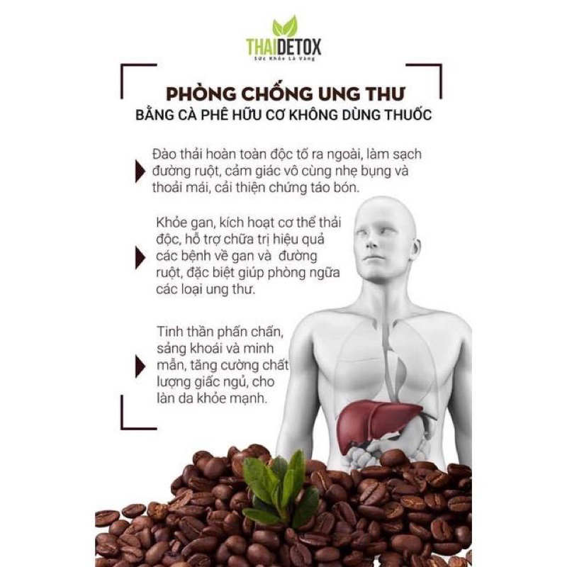 500g Cà phê hữu cơ thải độc đại tràng, Ennema coffee, nâu