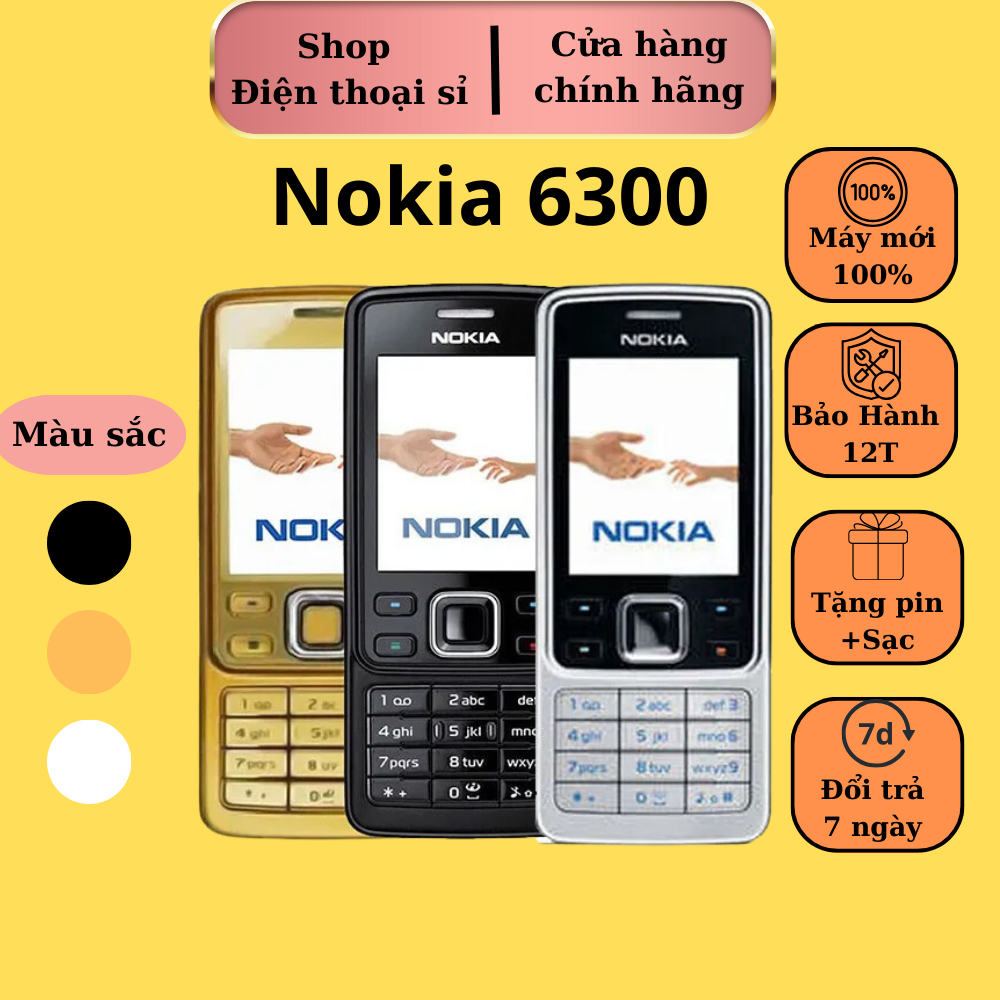 (Full Box)ĐIỆN THOẠI NOKIA 6300 CHÍNH HÃNG SIÊU BỀN BẢO HÀNH 12 tháng
