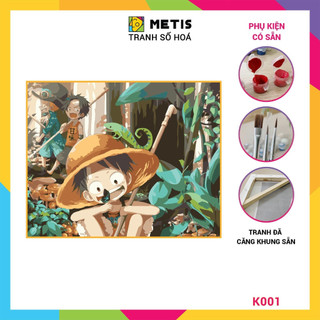 Tranh số hoá Metis Anime One Piece Monkey D. Luffy Mũ Rơm 40x50cm căng khung K001