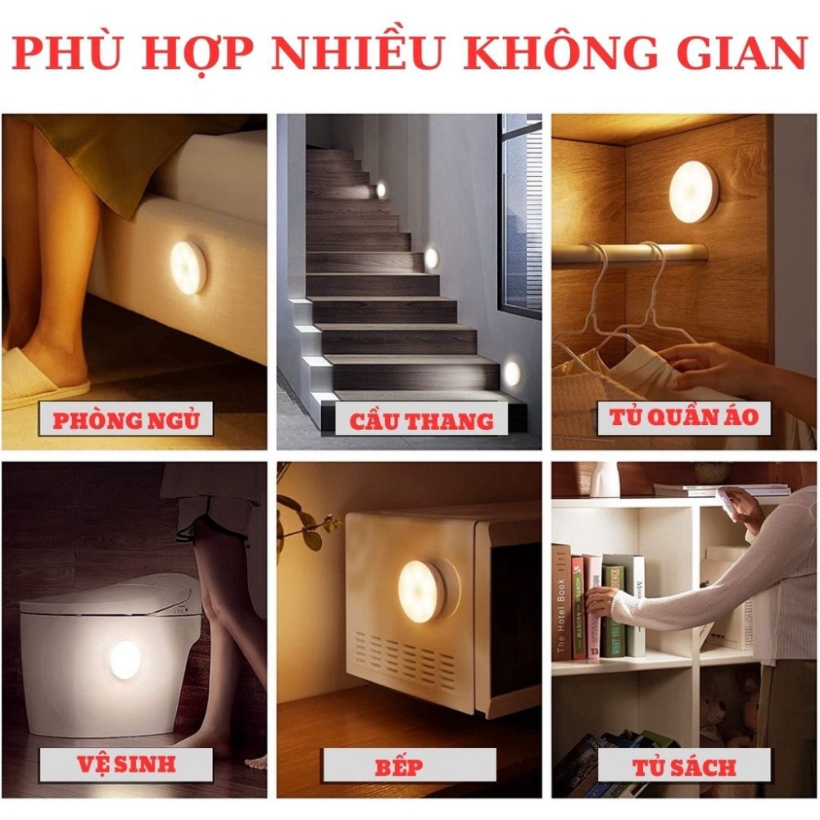 Đèn led cảm biến chuyển động thông minh treo gắn tường cầu thang tủ quần áo có sạc USB tiện dụng. Đèn cảm ứng