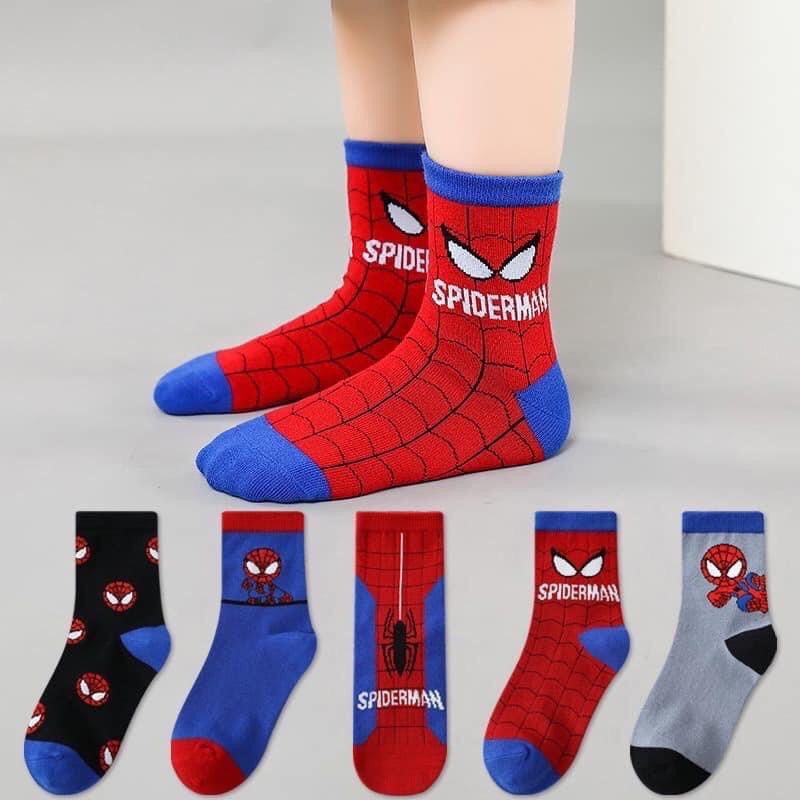 Combo 5  Đôi Tất Siêu Nhân Cho Bé Trai Từ 2-10t Trang Xô Kids