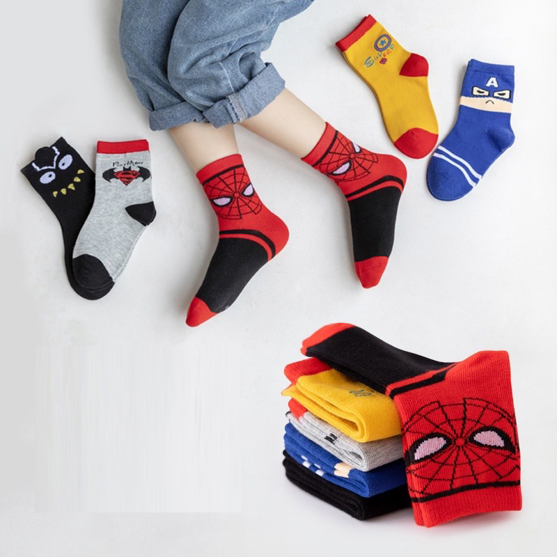 Combo 5  Đôi Tất Siêu Nhân Cho Bé Trai Từ 2-10t Trang Xô Kids