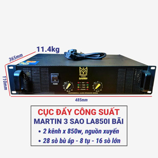 Đẩy 2 Kênh Martin La850I Hàng Bãi 2X850W, Cục Đẩy Công Suất Lớn 28 Sò Nhỏ Bù Áp, 8 Tụ 16 Sò Lớn, Nguồn Xuyến-H2Pro Tech