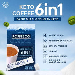 Cà Phê Sữa Healthy Keto Coffee 6in1 - Đường 0 Calo, Sữa Gầy Tách Béo, Cà Phê Xanh, Collagen, Yến Sào